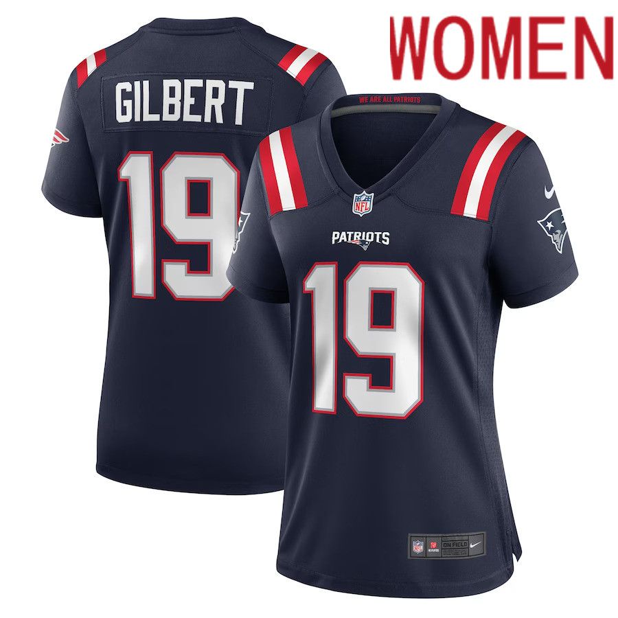 Women New England Patriots #19 Garrett Gilbert Nike Navy Home Game Player NFL Jersey->customized mlb jersey->Custom Jersey